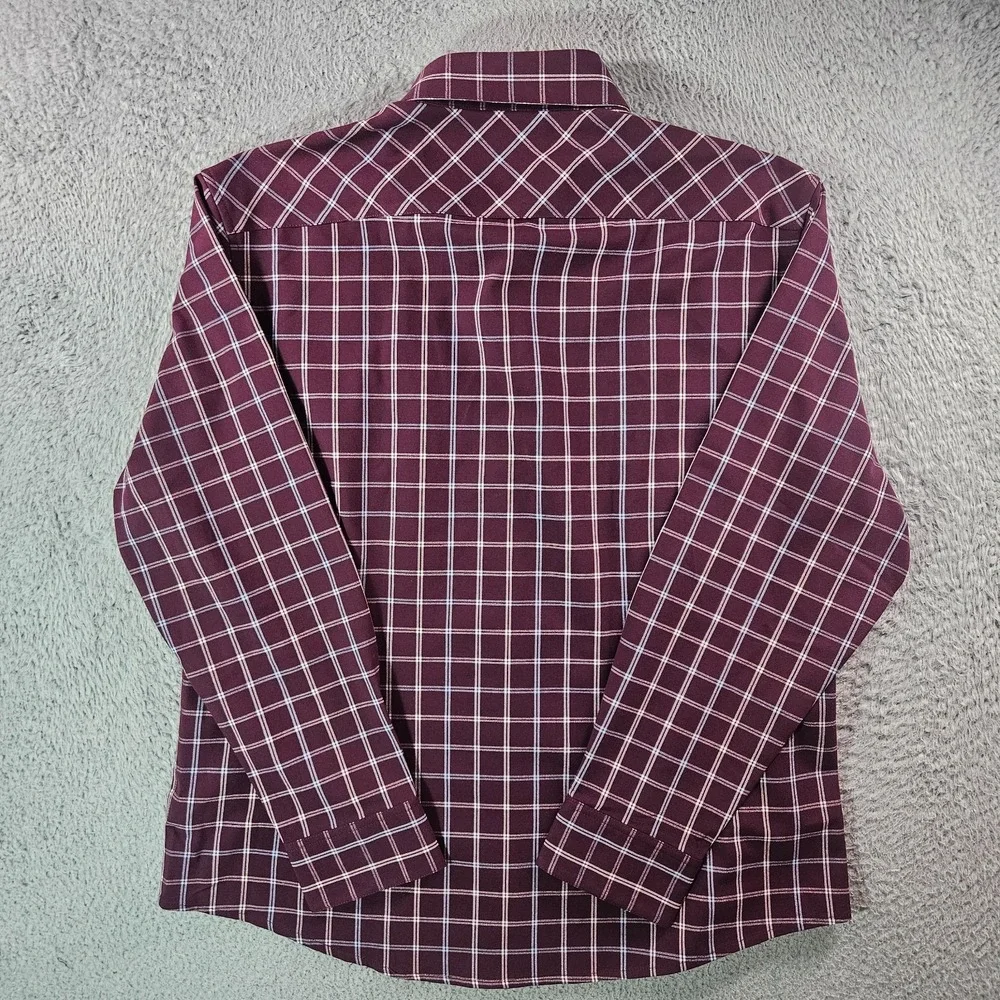 $148 NEW Mizzen + Main City Flannel Shirt Men XXL Trim‎ Wine Richard Plaid